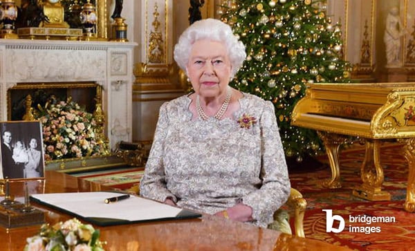 Portrait of Elizabeth II, Queens Christmas broadcast, 2018  © Picture AlliancePhotoshot  Bridgeman Images 